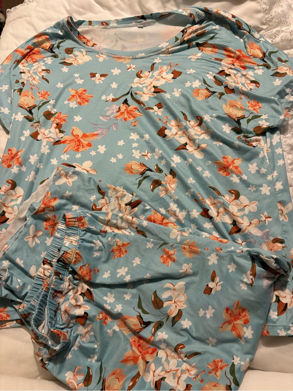 Light Blue Floral Lounge Set